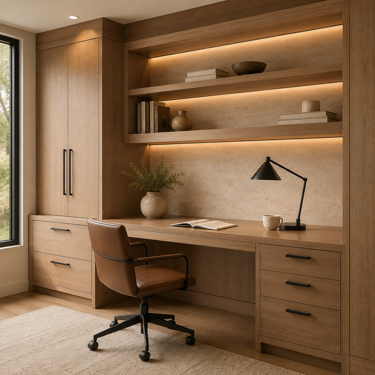 Built-in timber office