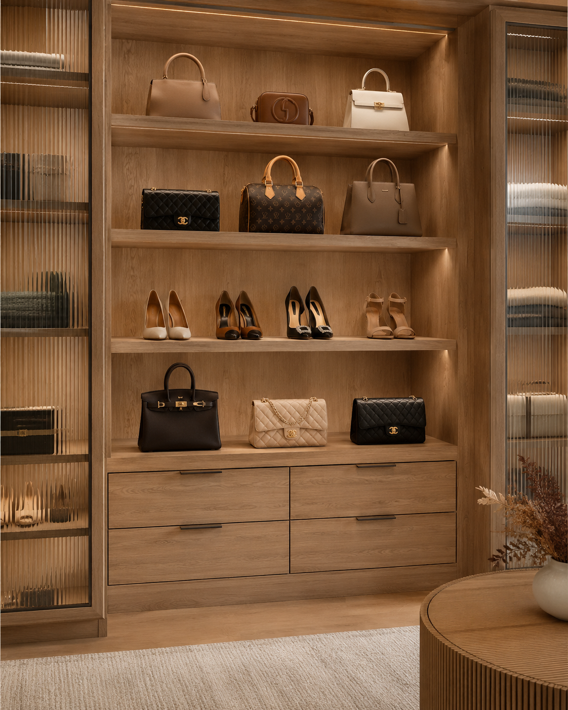 James's walk-in wardrobe