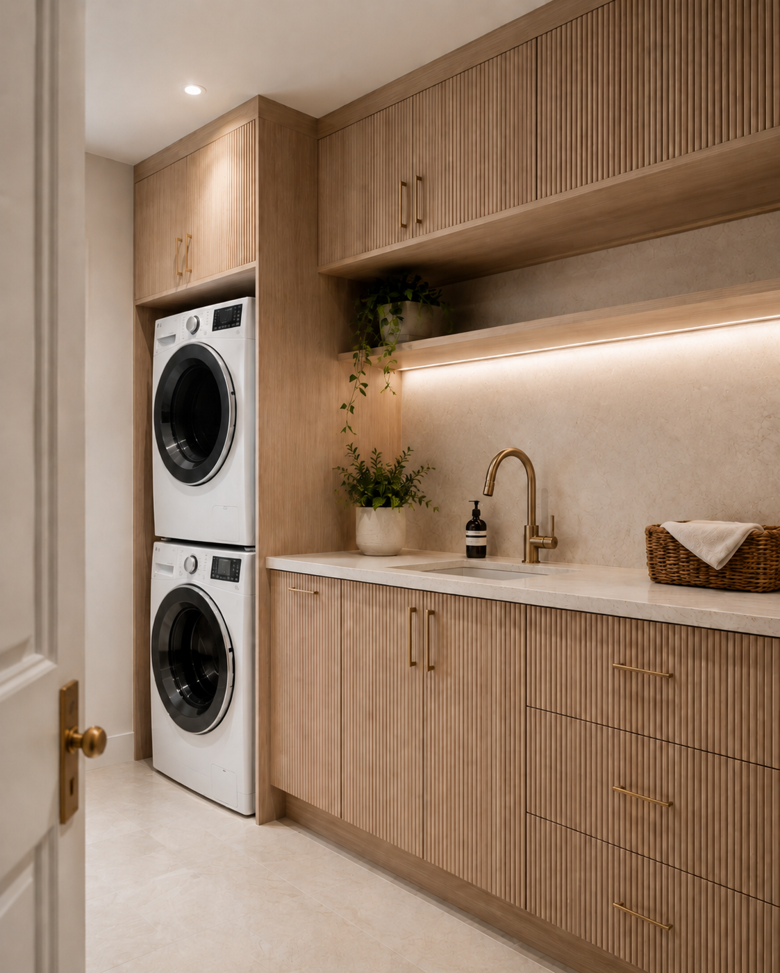 Oak fluted laundry