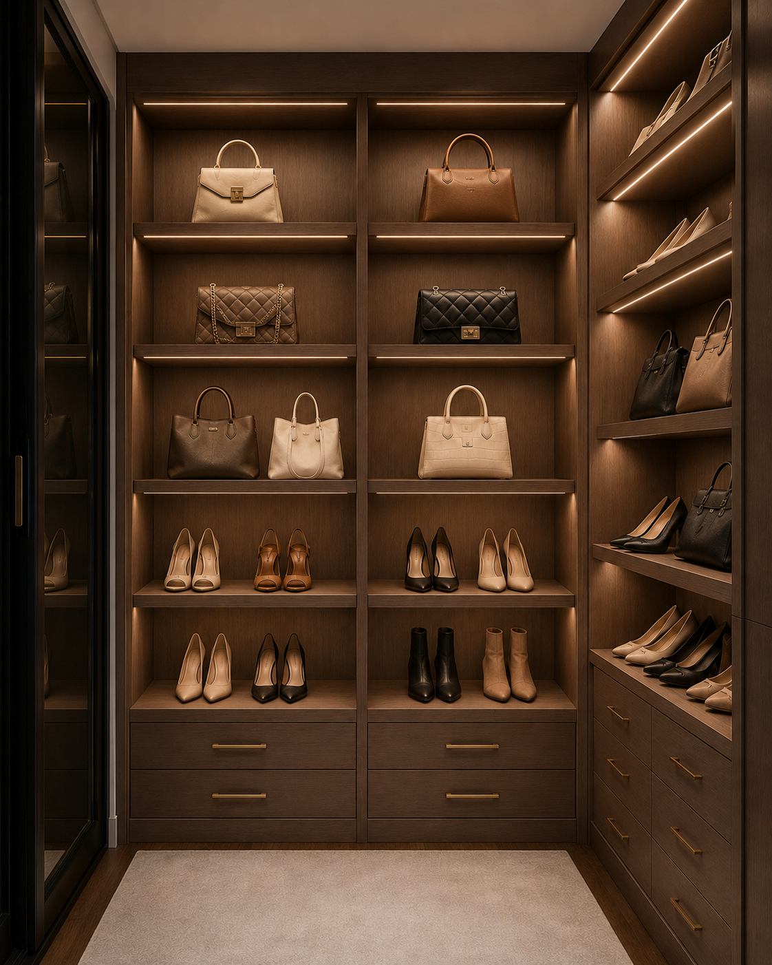 Bag display shelves