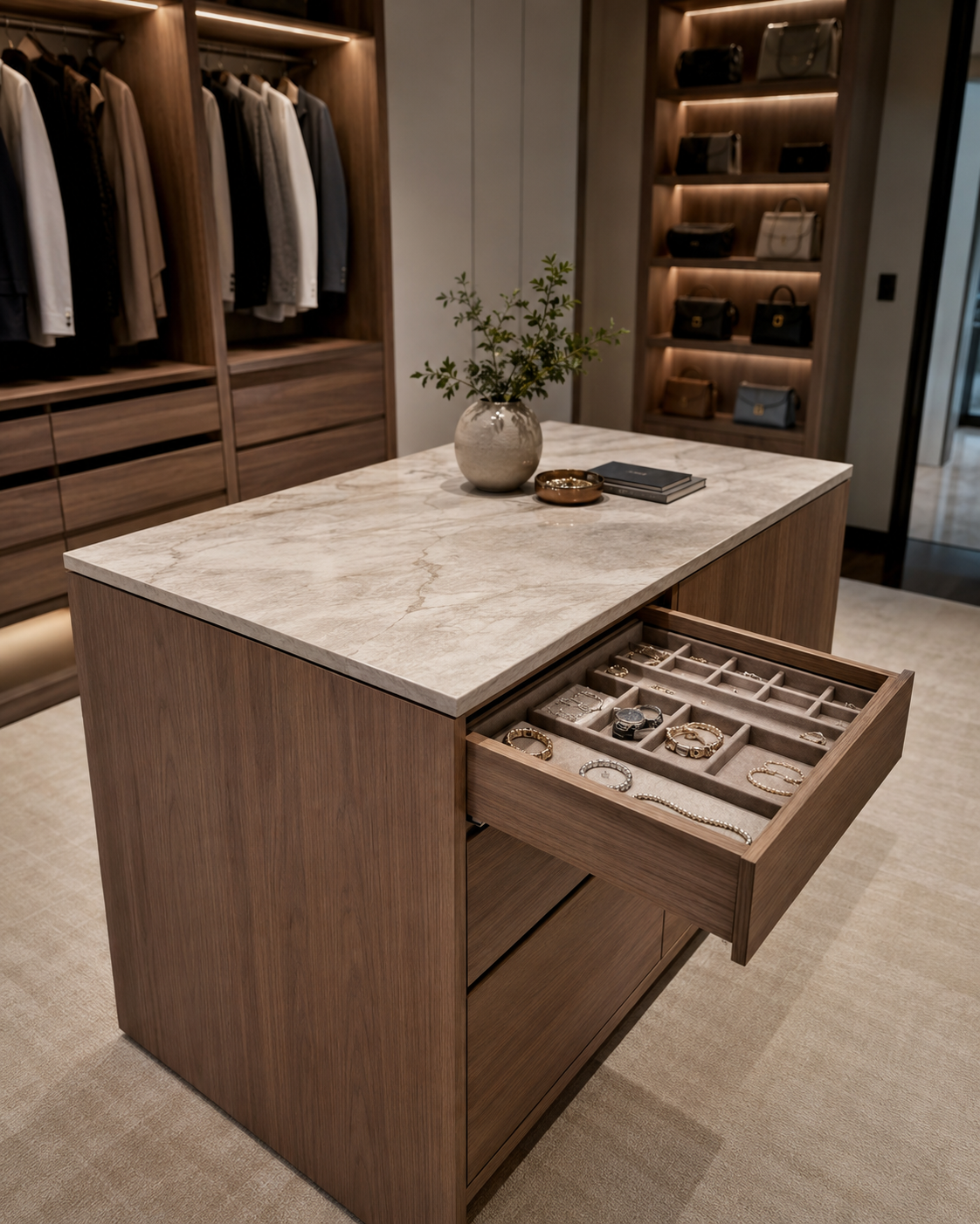 Marble jewellery drawer