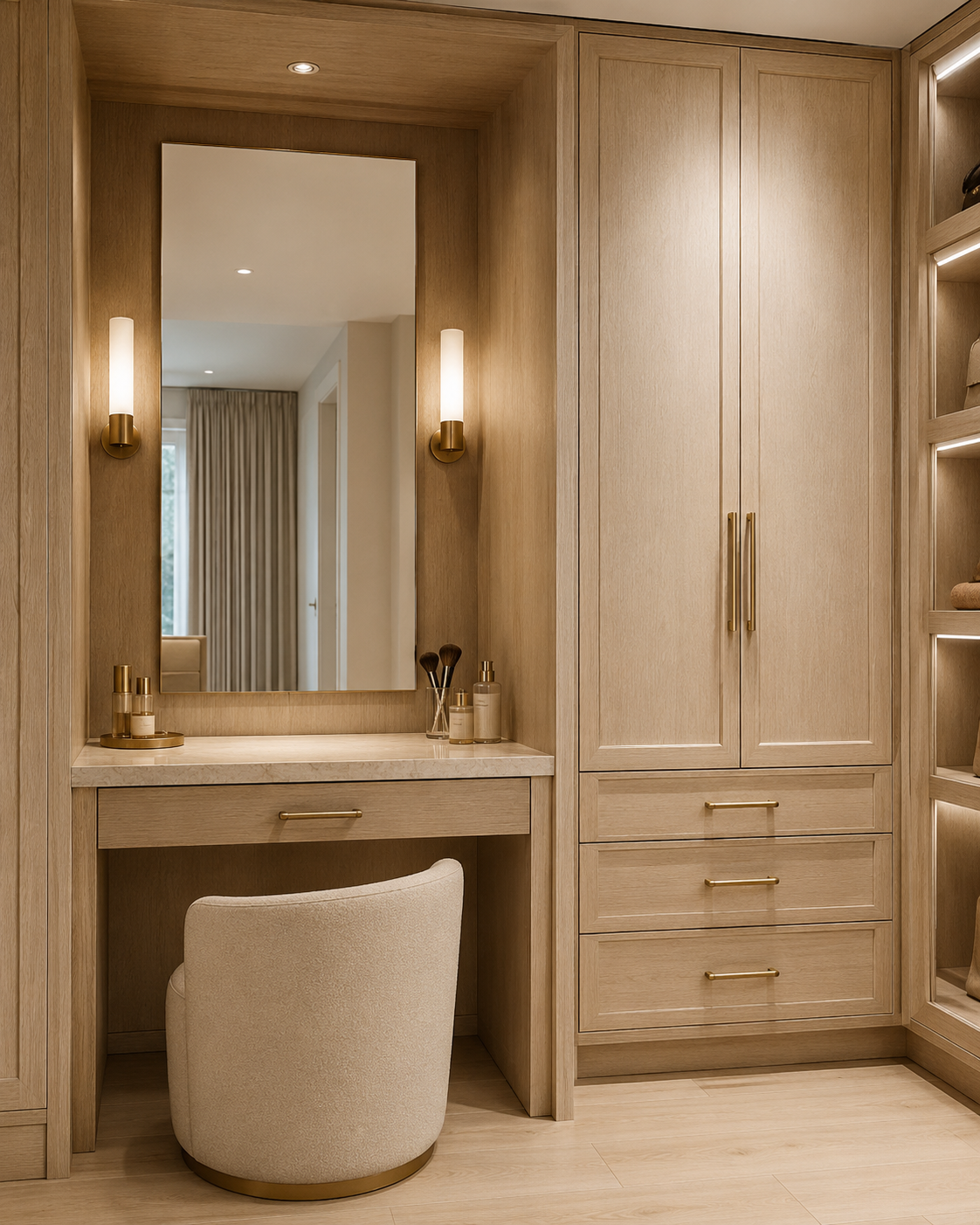 Linen makeup station