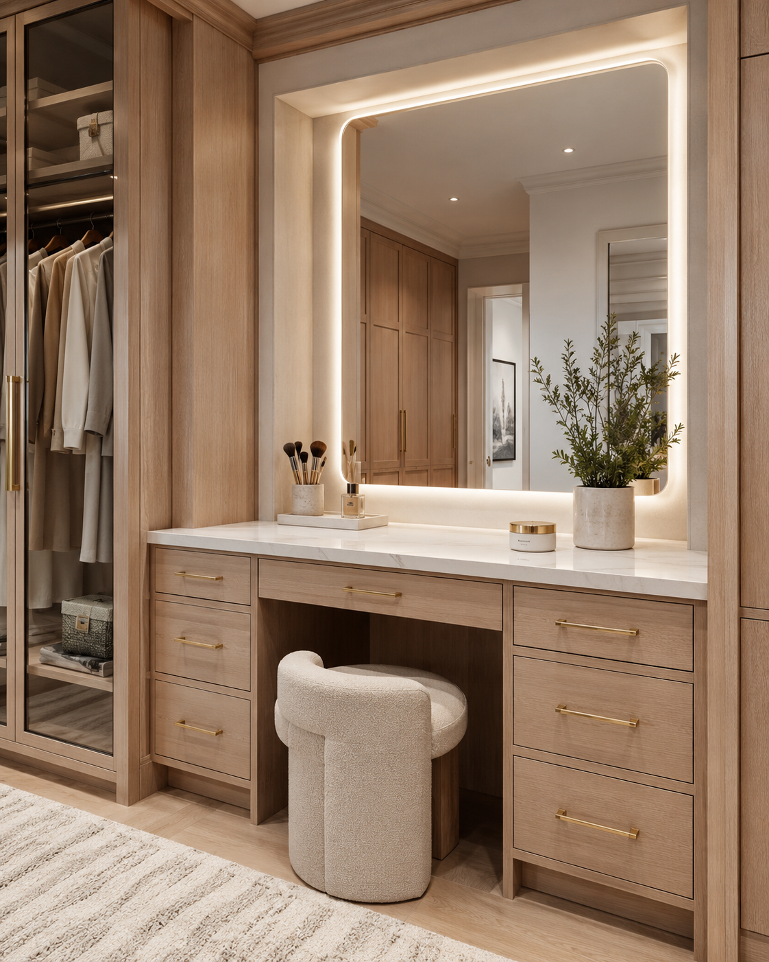 Integrated makeup station
