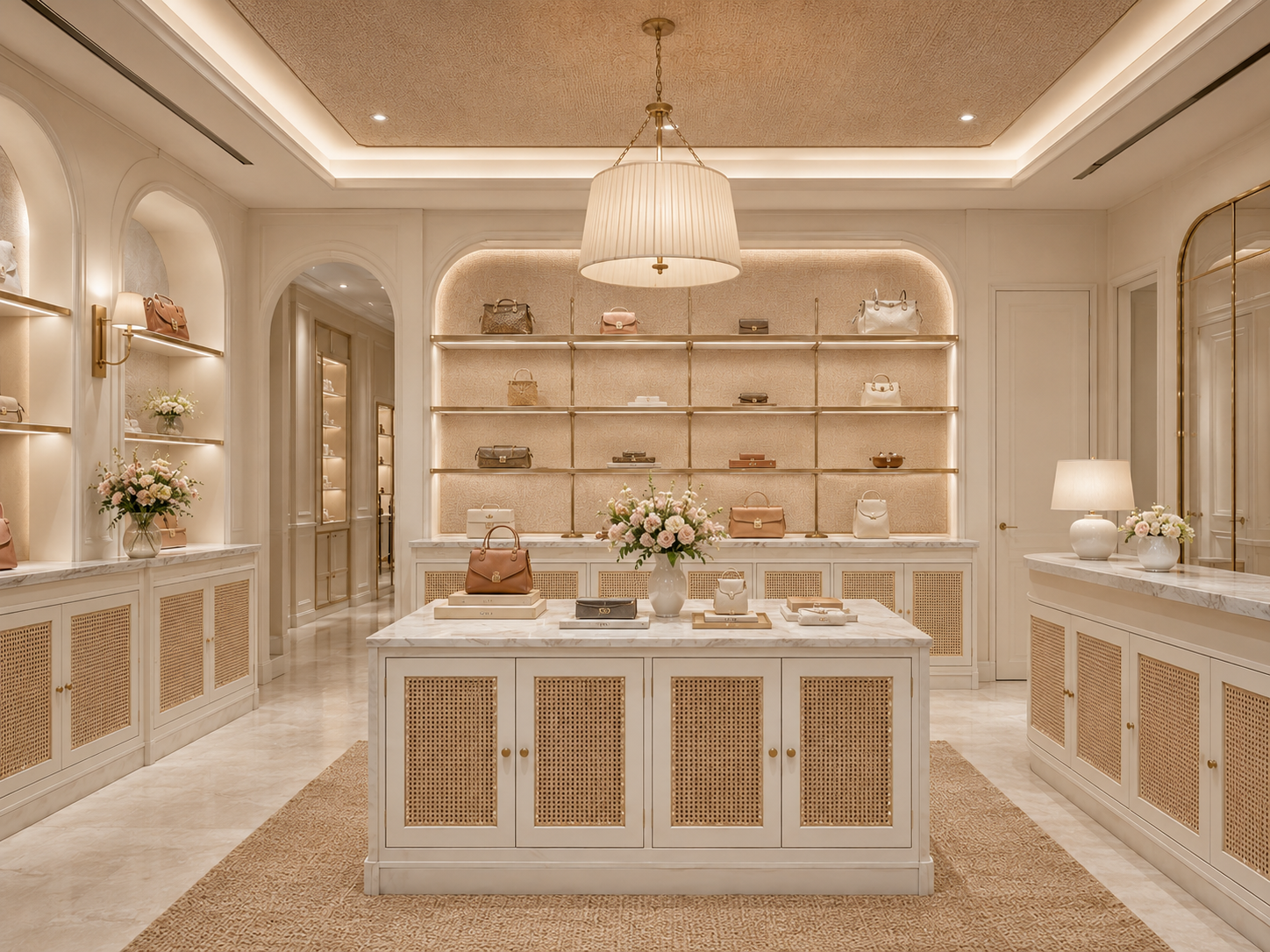 Rattan boutique island