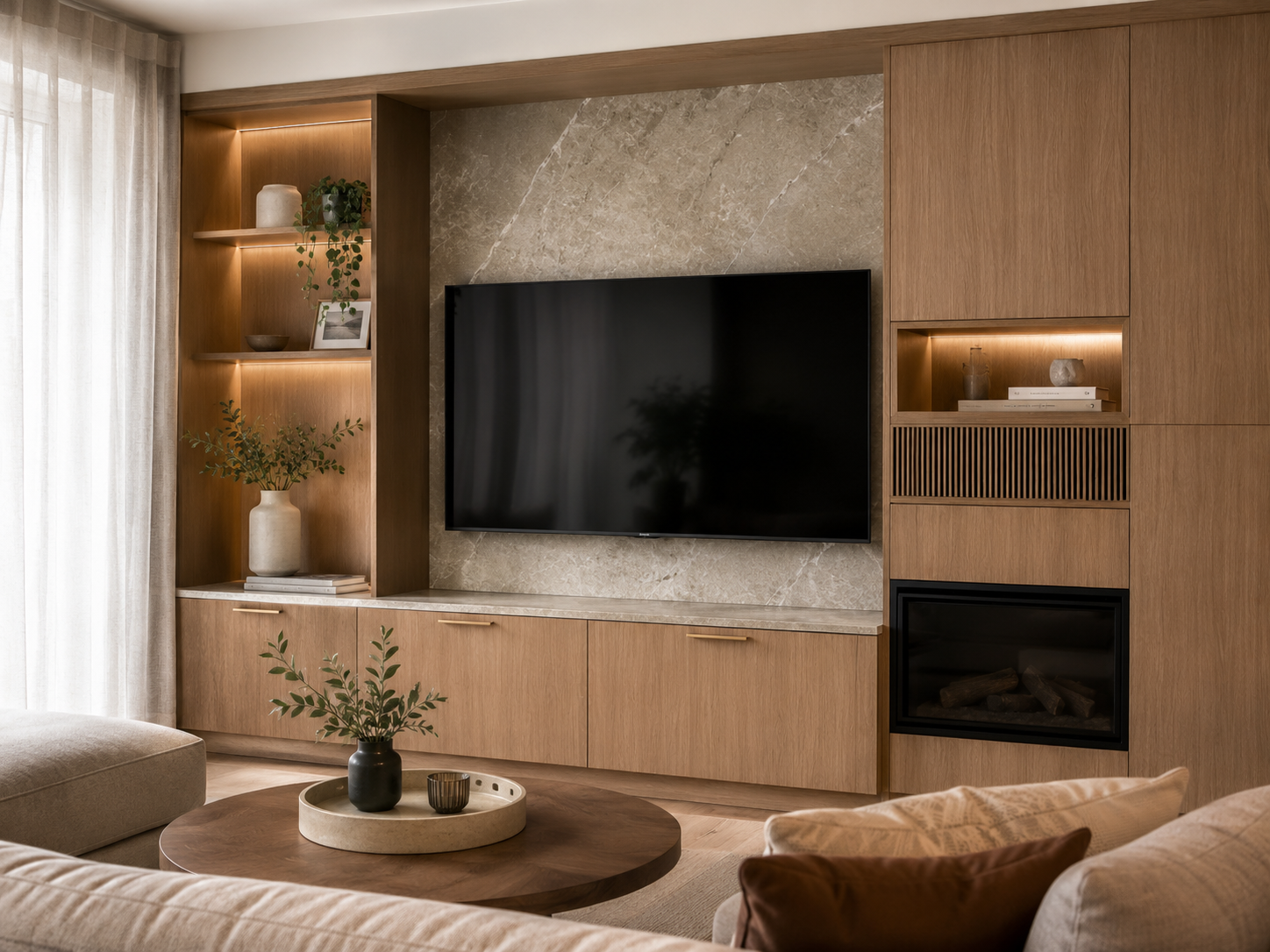 Projection media wall